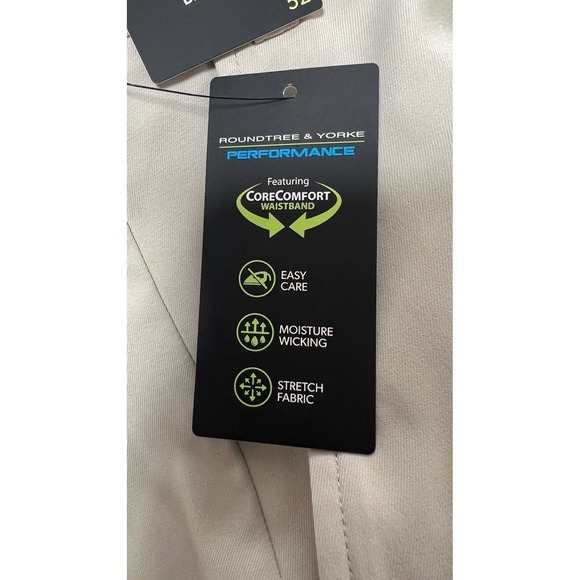 Roundtree & Yorke Performance Classic Fit Tall Man Shorts Beige 46"x11" NEW - Picture 5 of 8